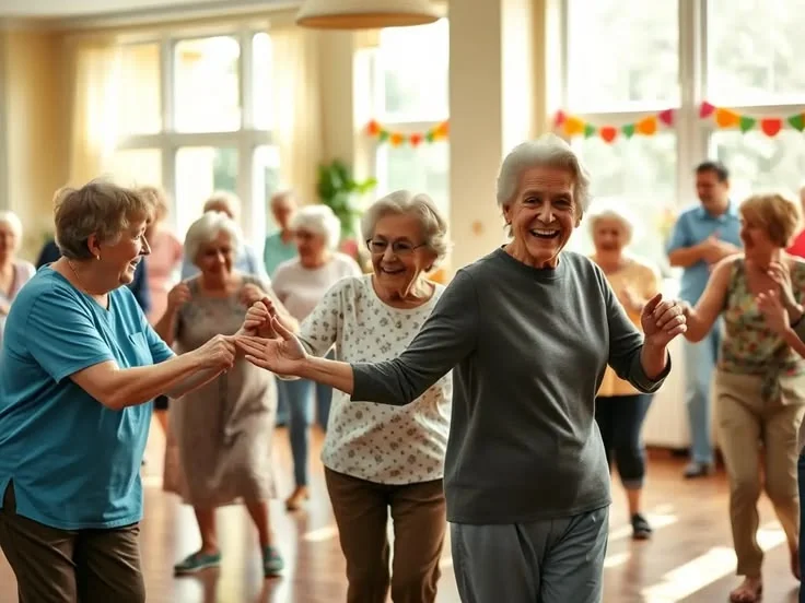 A group enjoying movement and social time together